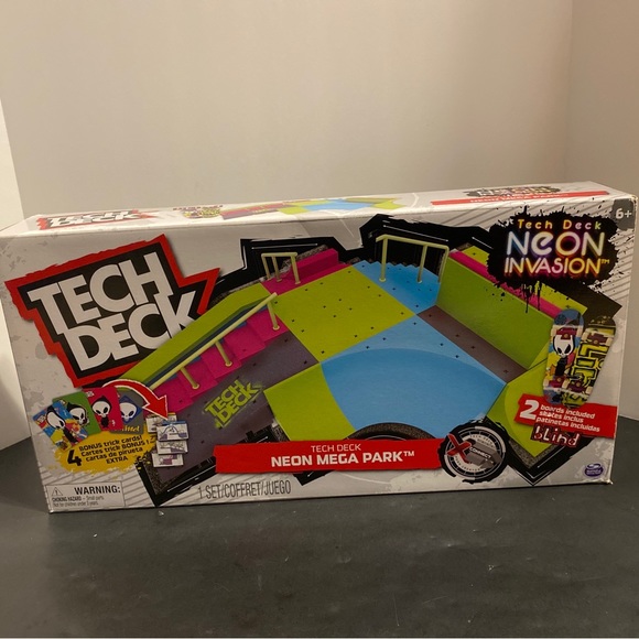 tech deck Toys Tech Deck Neon Invasion Mega Skate Park 2 Boards